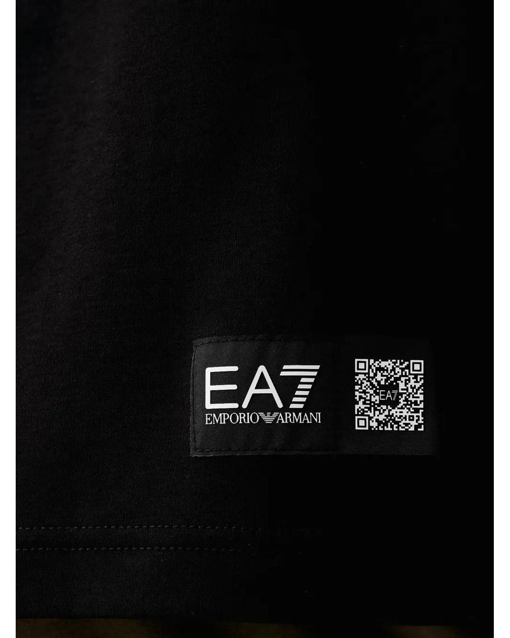 EA7 Black Logo-Print T-Shirt for men