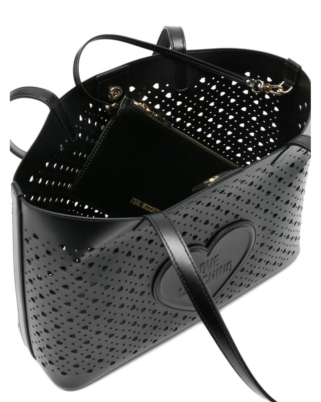 Love Moschino Black Heart Cut-Out Tote Bag