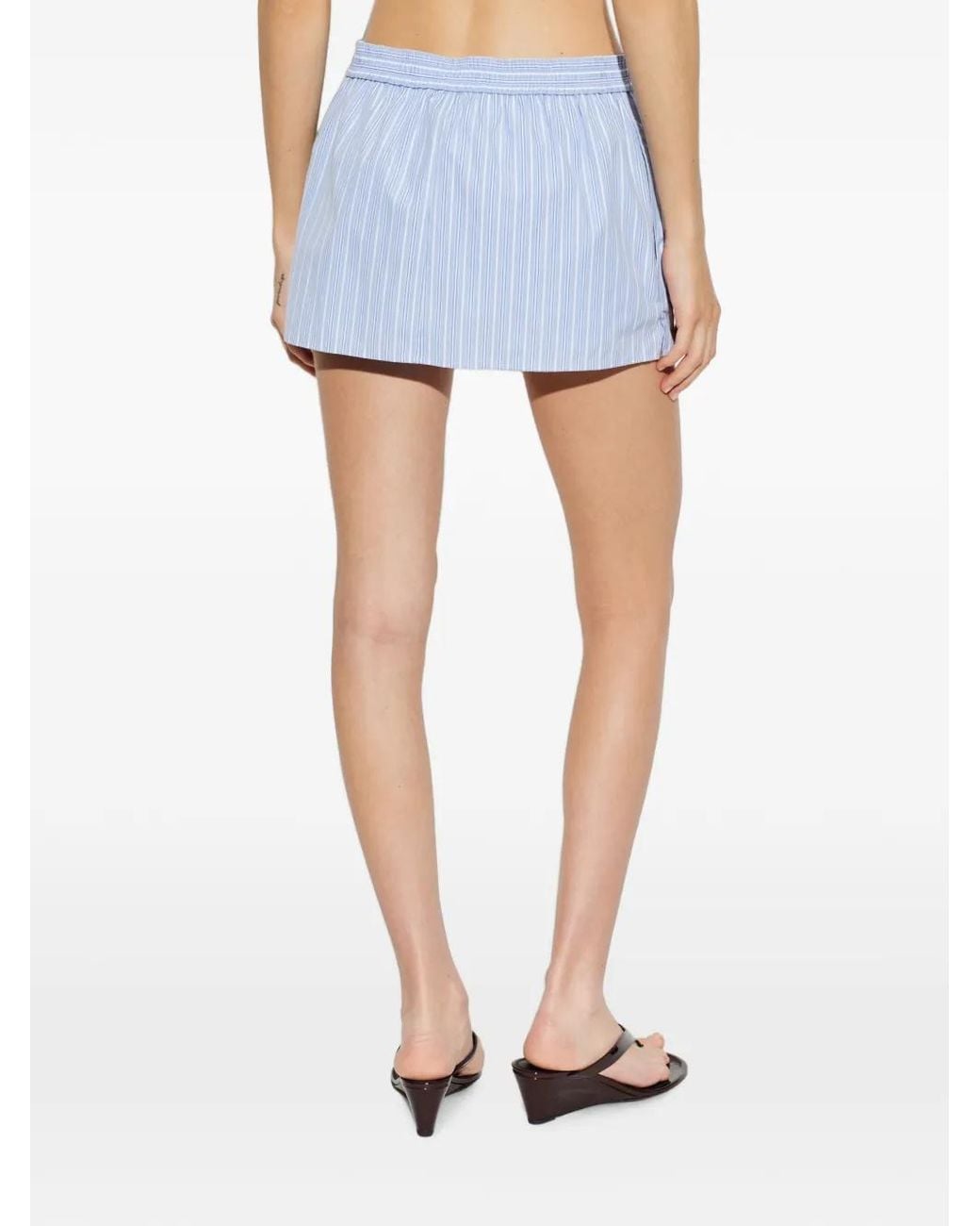 Alexander Wang Blue Minijupe À Patch Logo