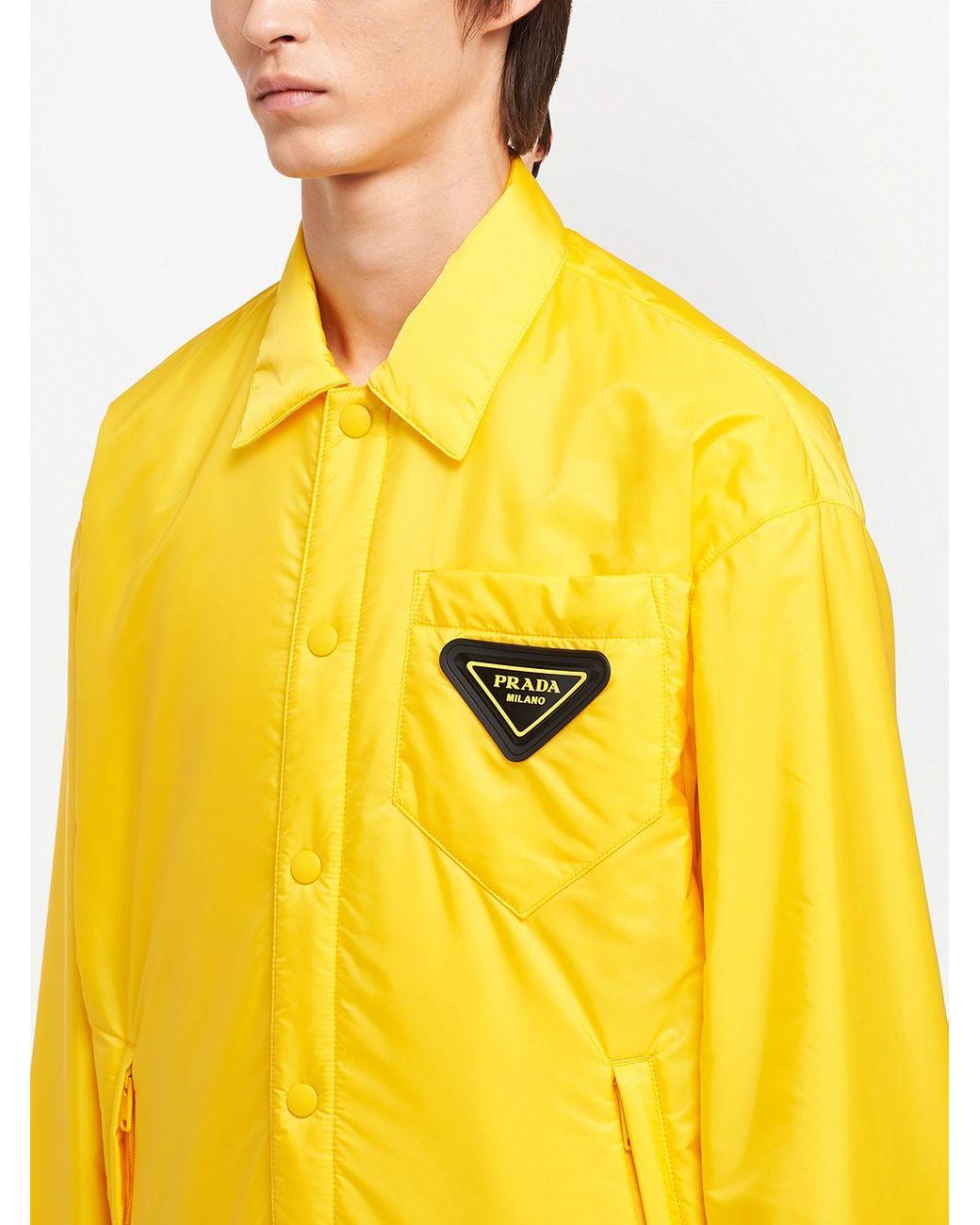 Prada Re-nylon Lightweight Jacket in Yellow for Men | Lyst