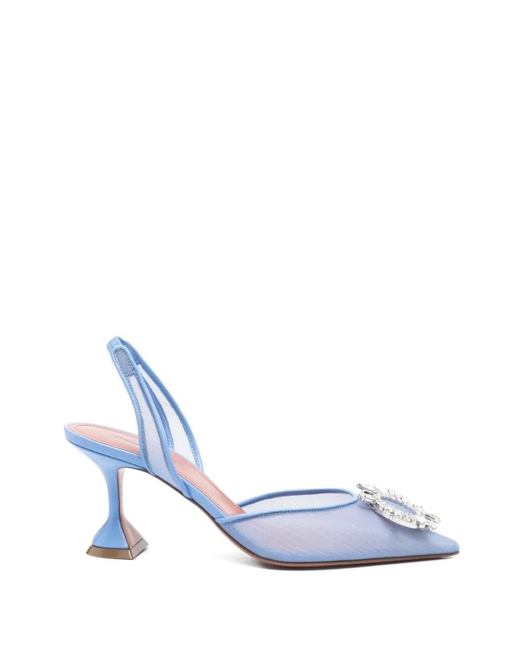 AMINA MUADDI Blue Begum Mesh Slingback Pumps
