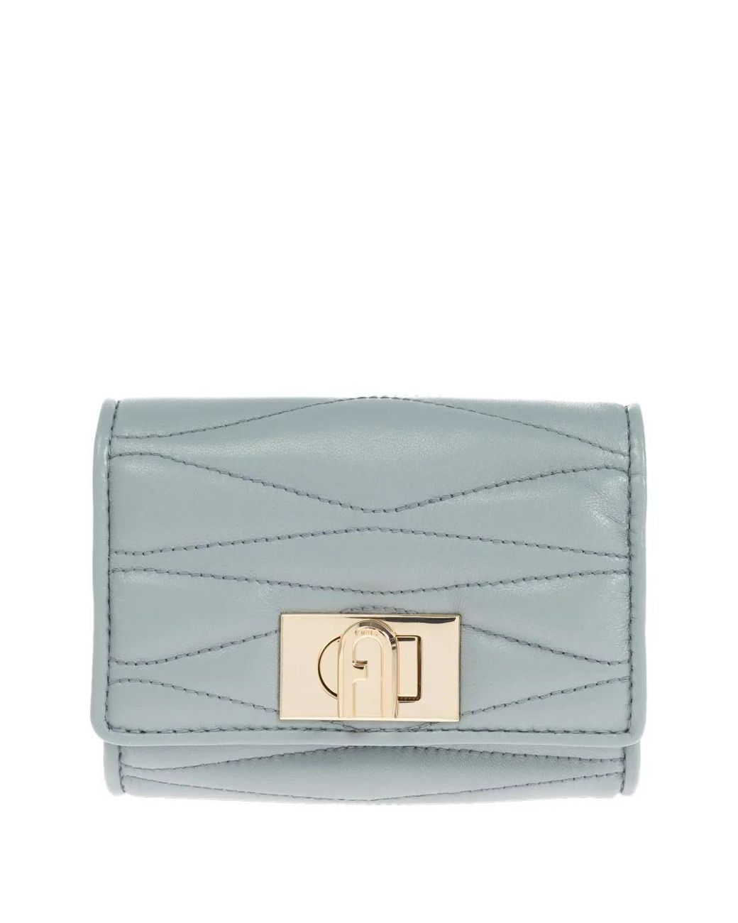 Furla Blue 1927 Quilted Clasp Wallet