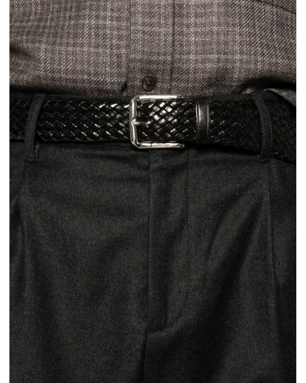 Agnona Black Pantalon De Tailleur À Plis Marqués for men
