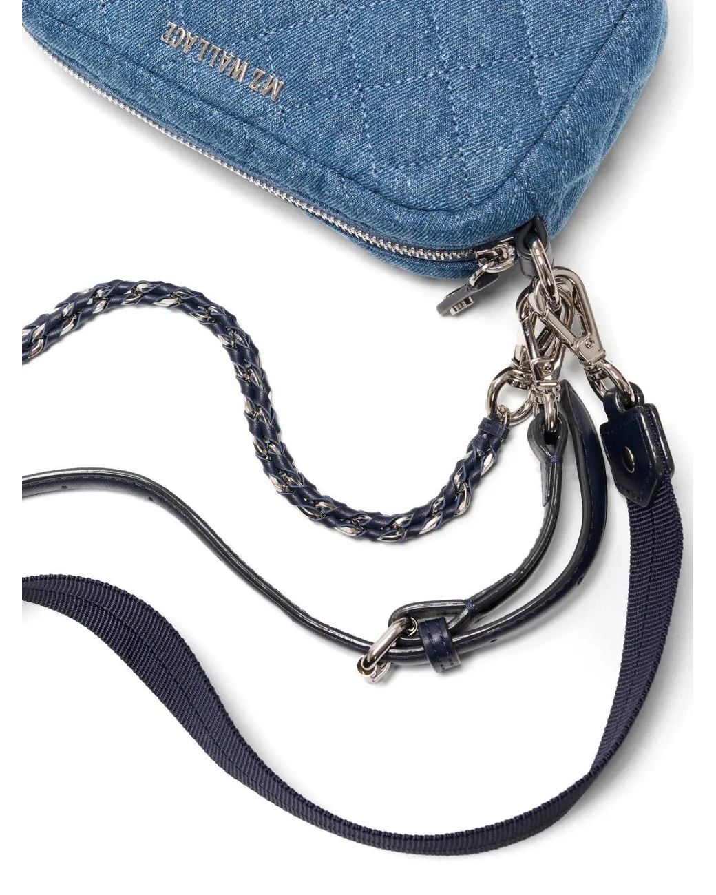 MZ Wallace Blue Mini Crosby Quilted Crossbody Bag