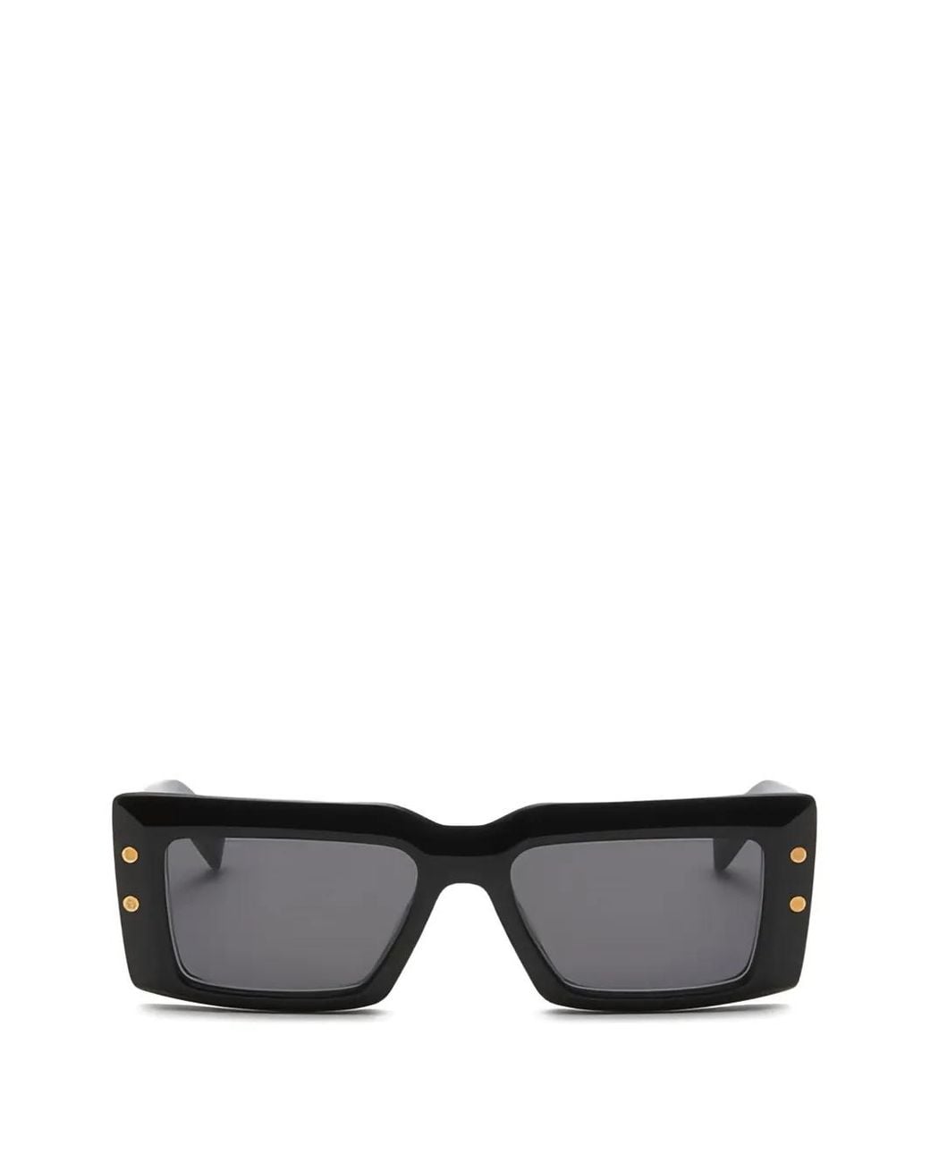 Balmain Black Imperial Rectangle-Frame Sunglasses for men