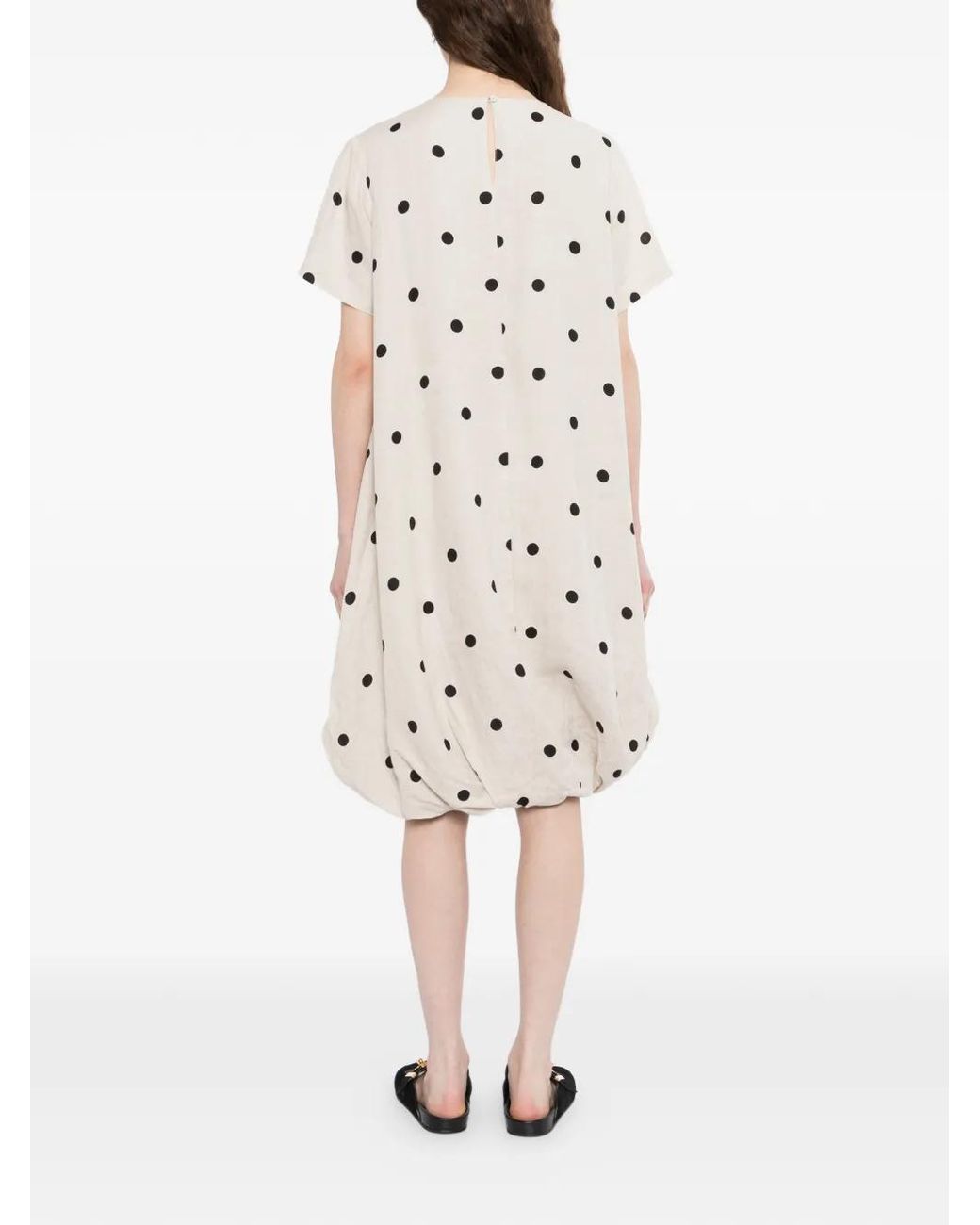 JNBY White Polka Dot Puffball Dress