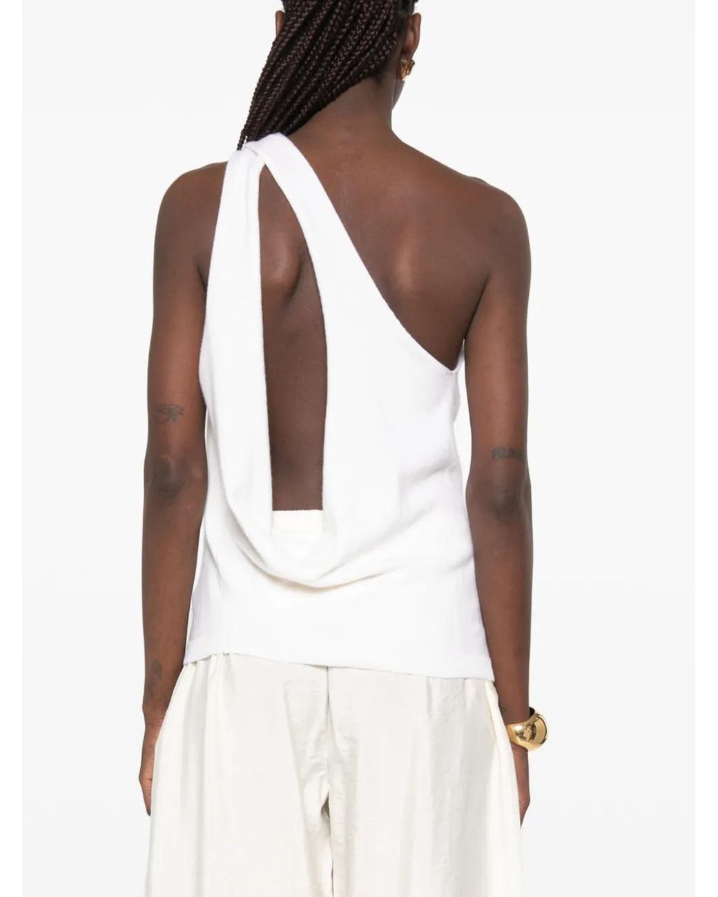 Rohe White One-Shoulder Top