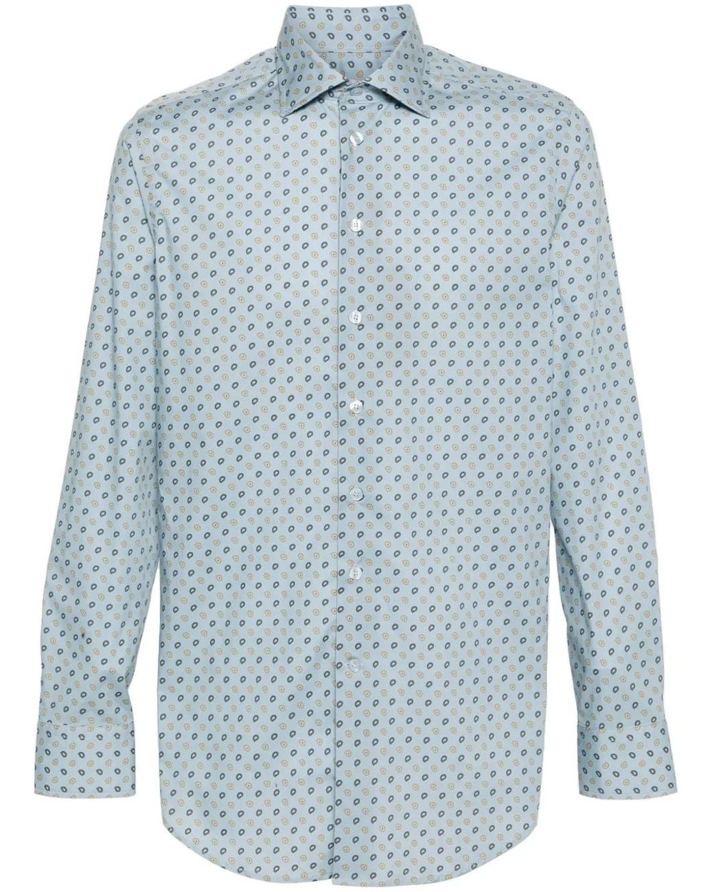 Etro Blue Paisley-Print Shirt for men