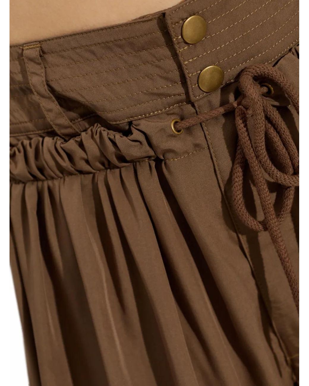 Isabel Marant Brown Inaya Drawstring-Waist Straight Trousers