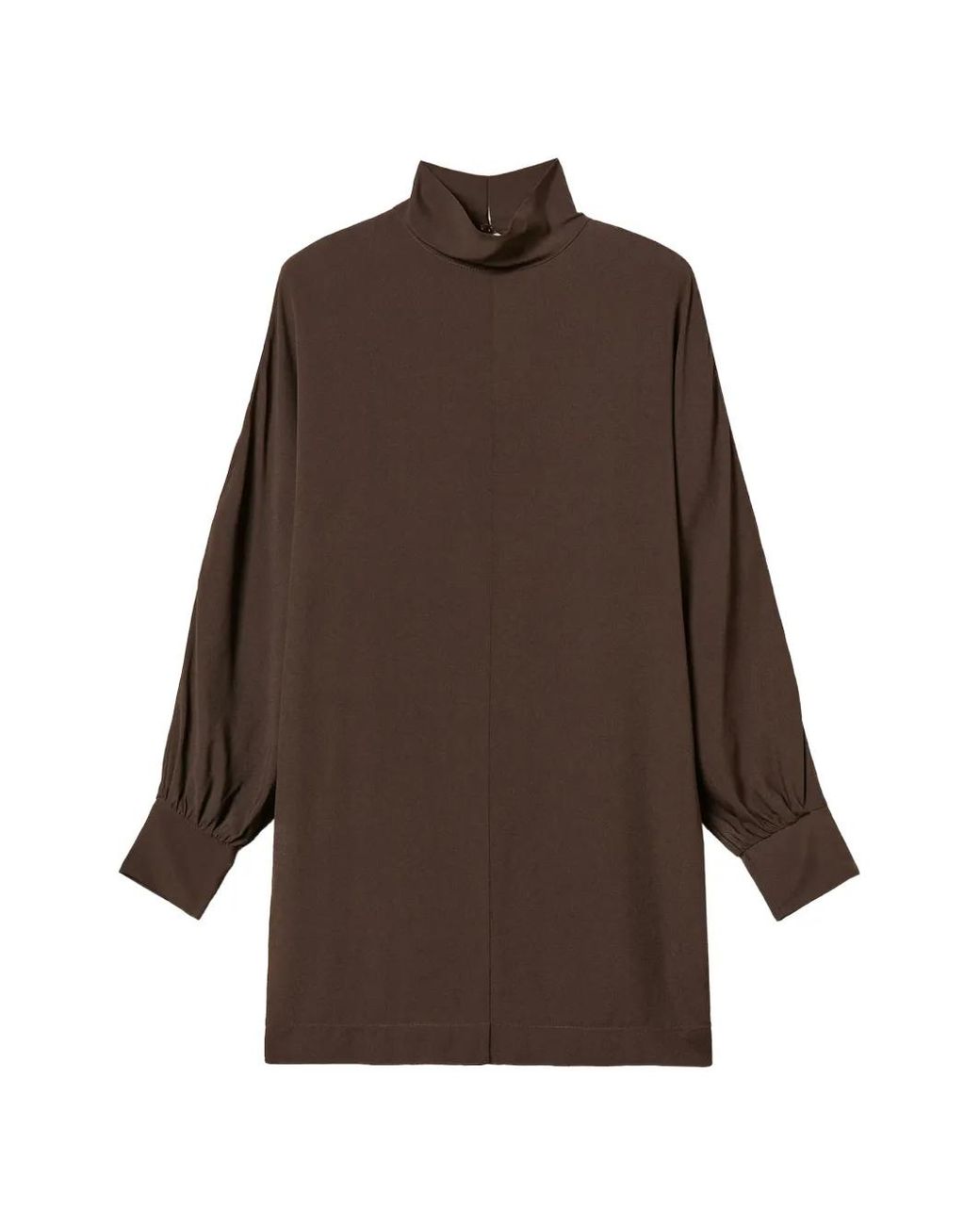 Twinset Brown Crêpe De Chine Short Dress