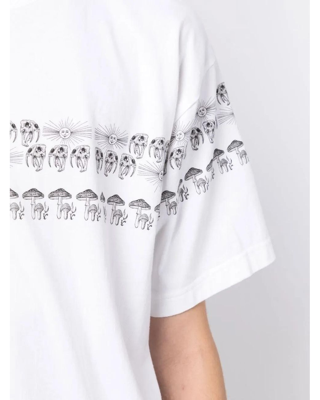 Neighborhood White Mushroom-Print Detail T-Shirt for men