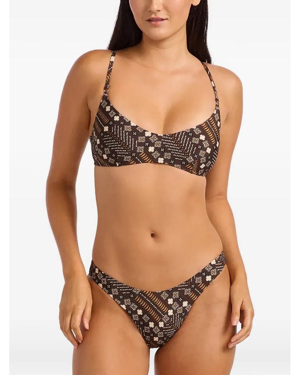 Seafolly Black Geometric-Print Bikini