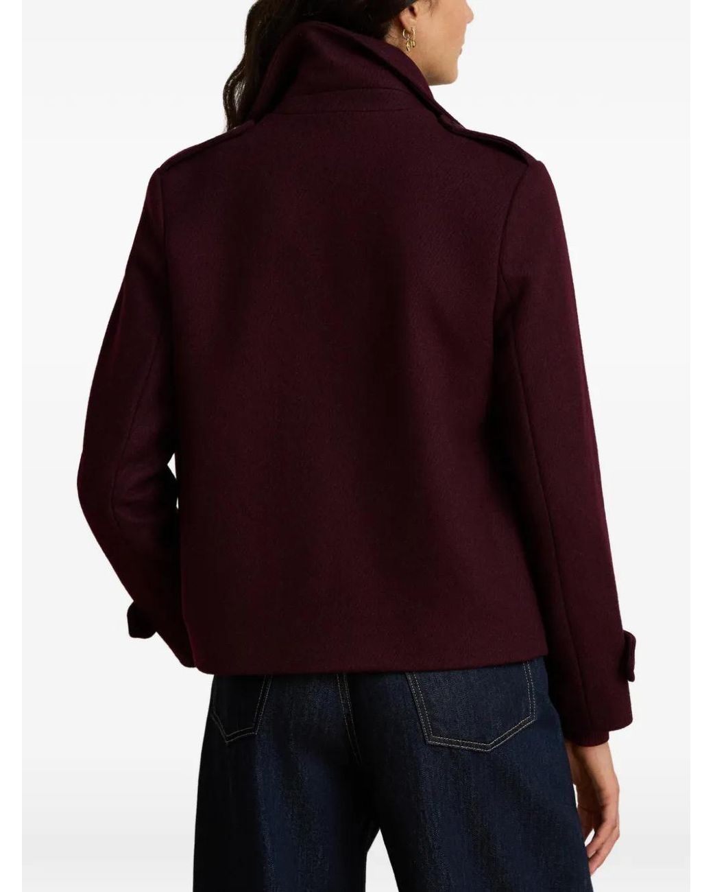 Ralph Lauren Red Double-Breasted Cropped Coat
