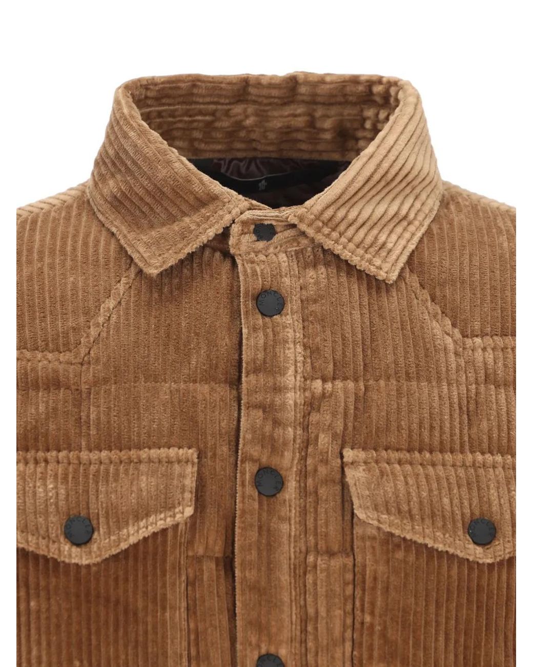 Moncler Brown Quilted Corduroy Jacket for men