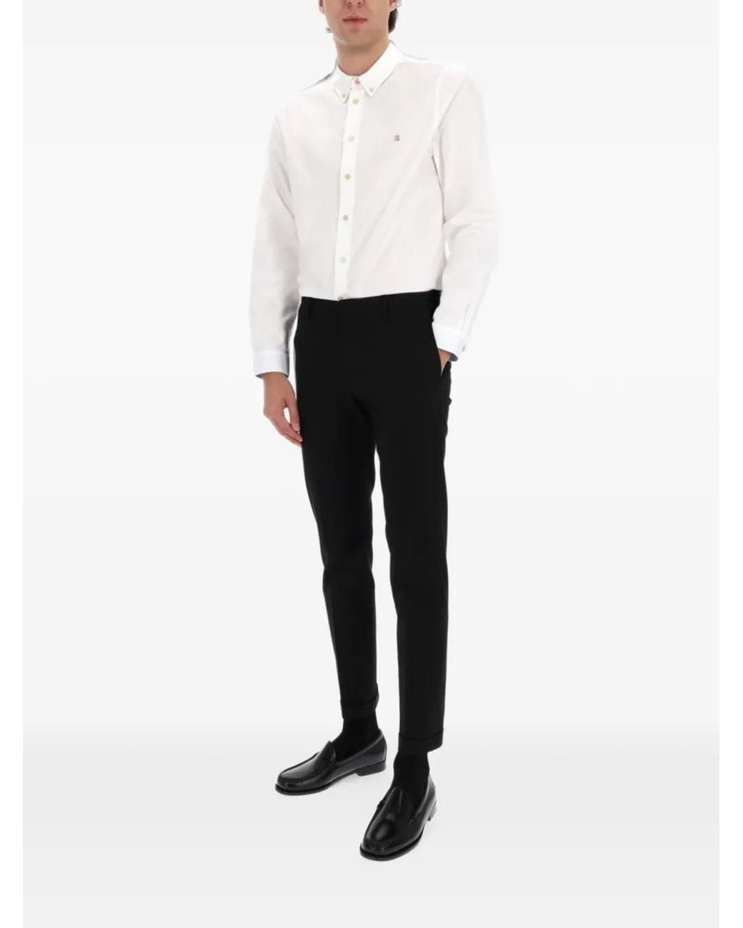 Paul Smith White Button-Down Collar Shirt for men