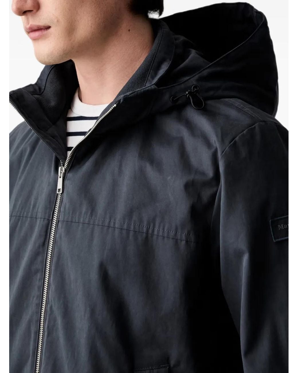 Marc O' Polo Black Hooded Zip-Up Jacket for men