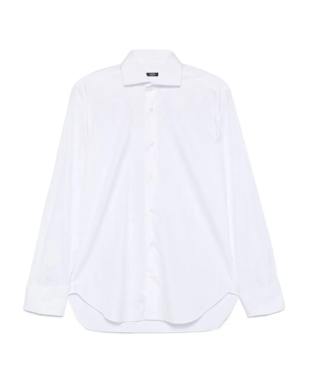Barba Napoli White Long-Sleeve Cotton Shirt for men