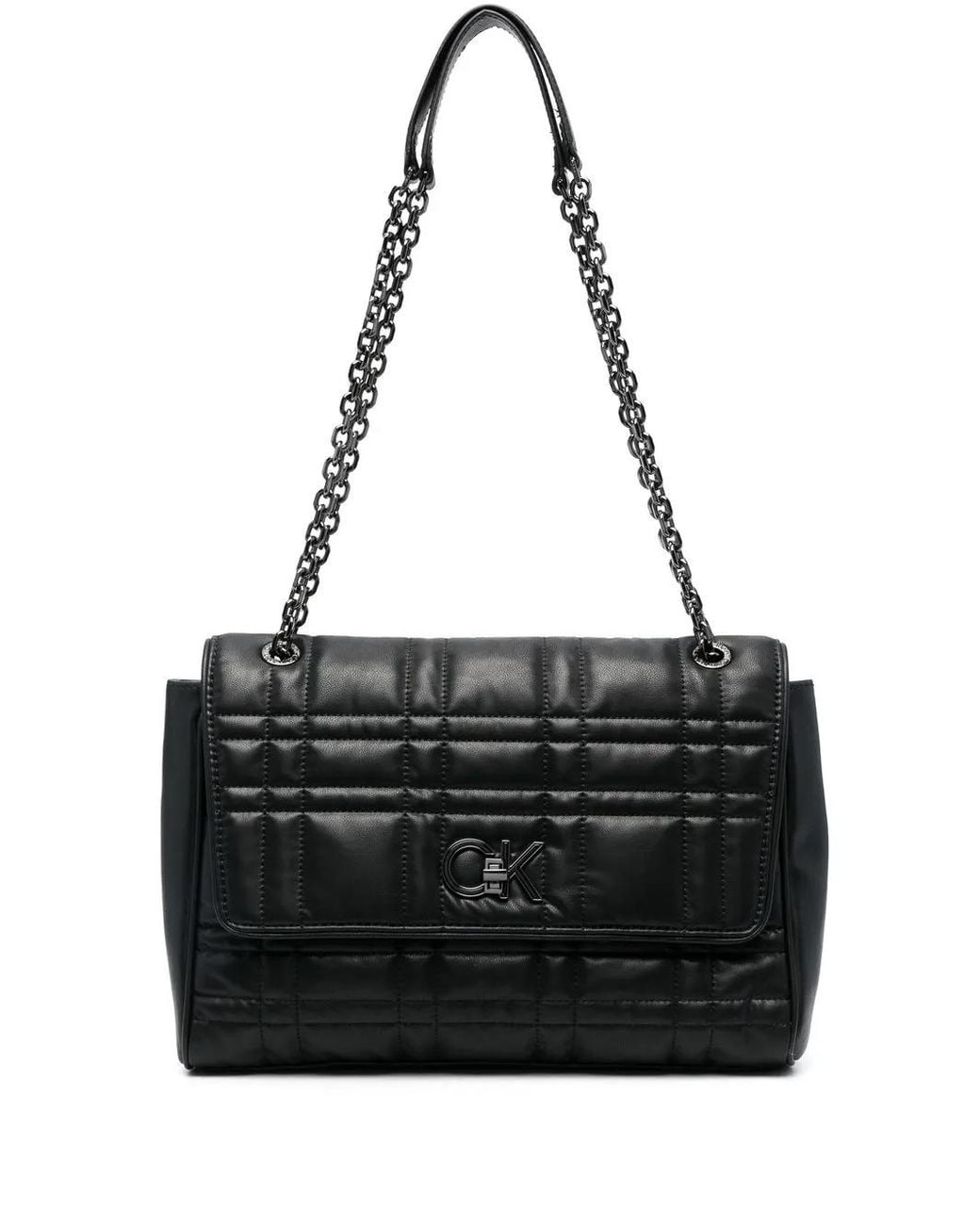 Calvin Klein Black Re-Lock Quilted Shoulder Bag