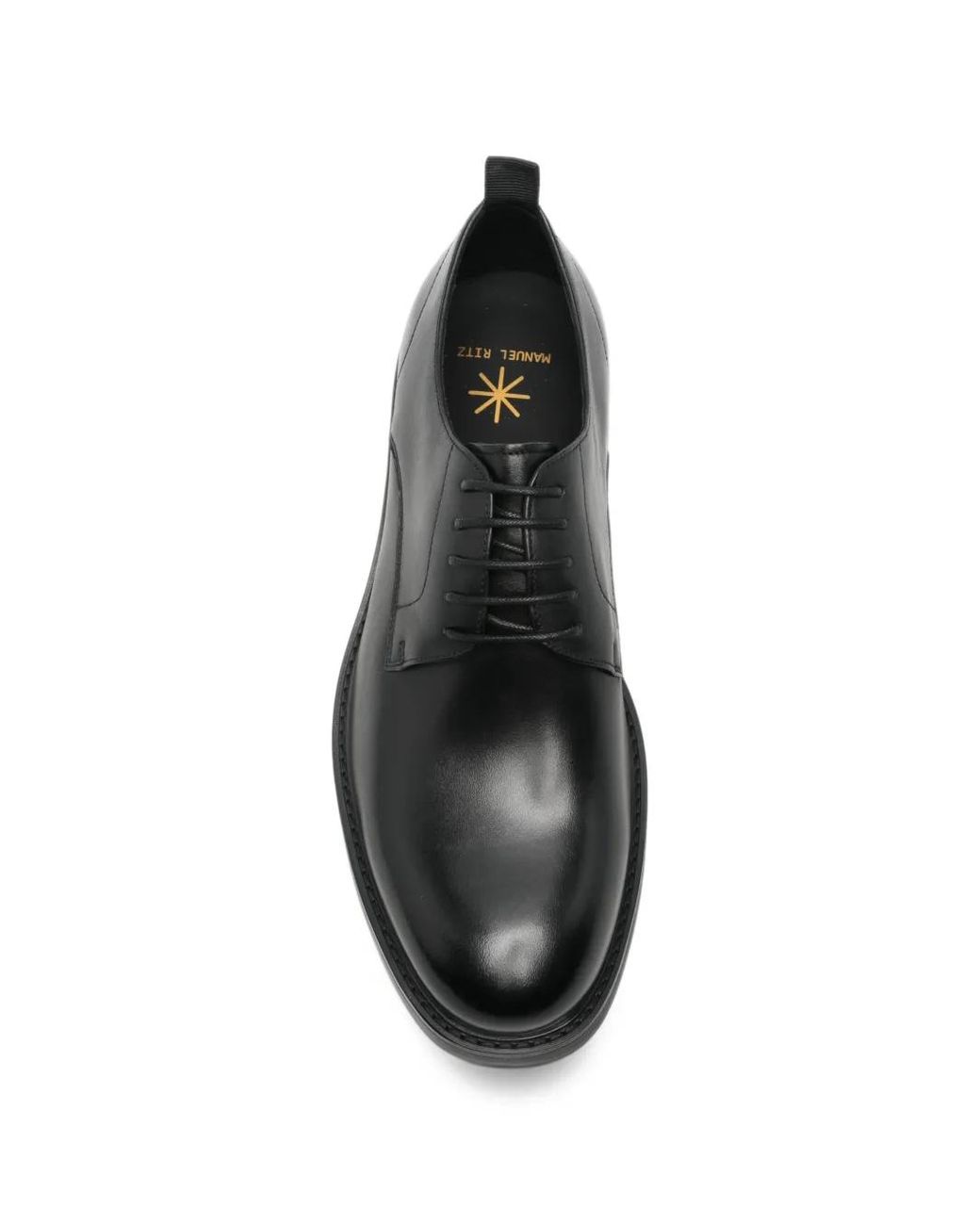 Manuel Ritz Black Derbies En Cuir À Lacets for men