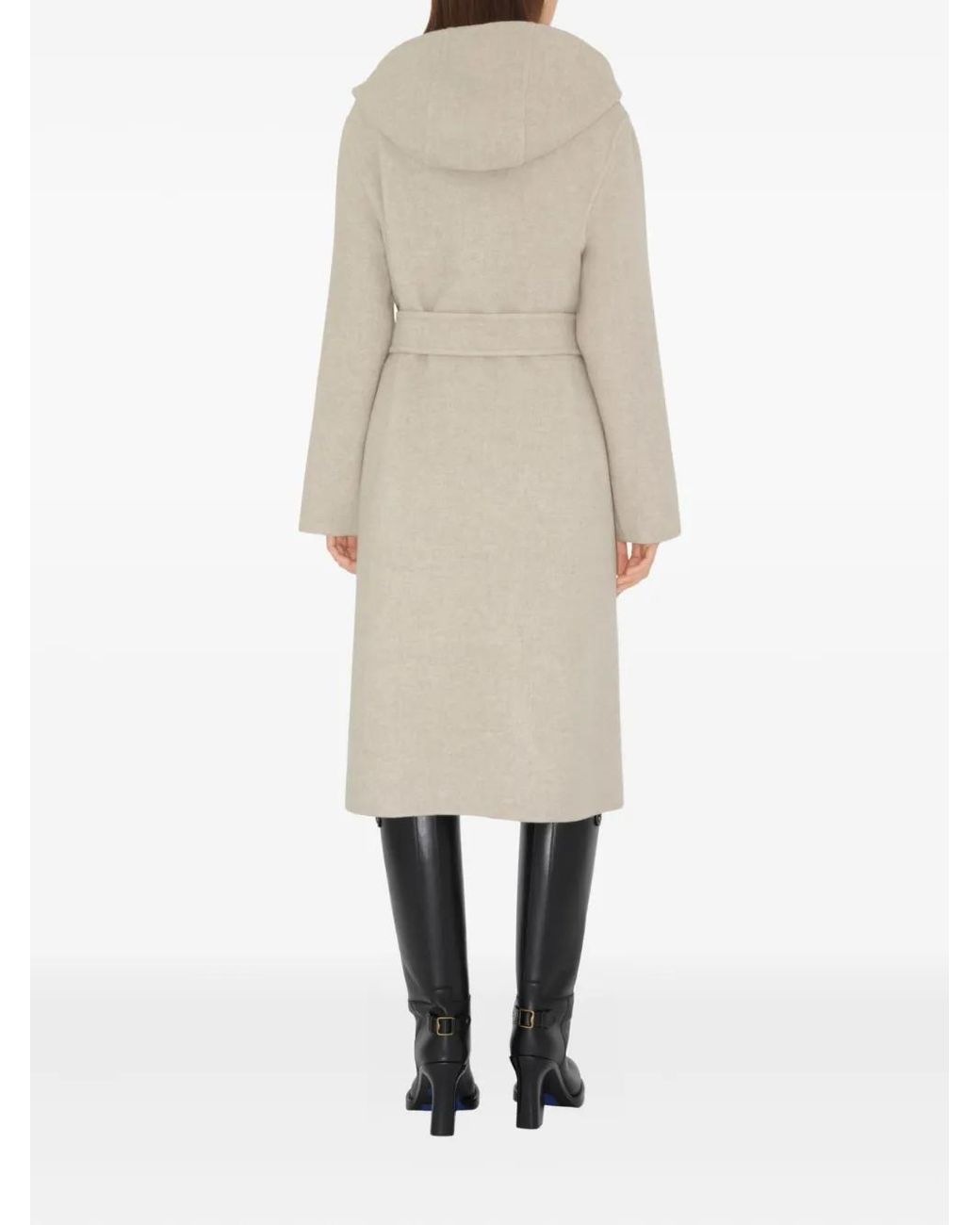 Burberry Natural Hooded Cashmere Coat