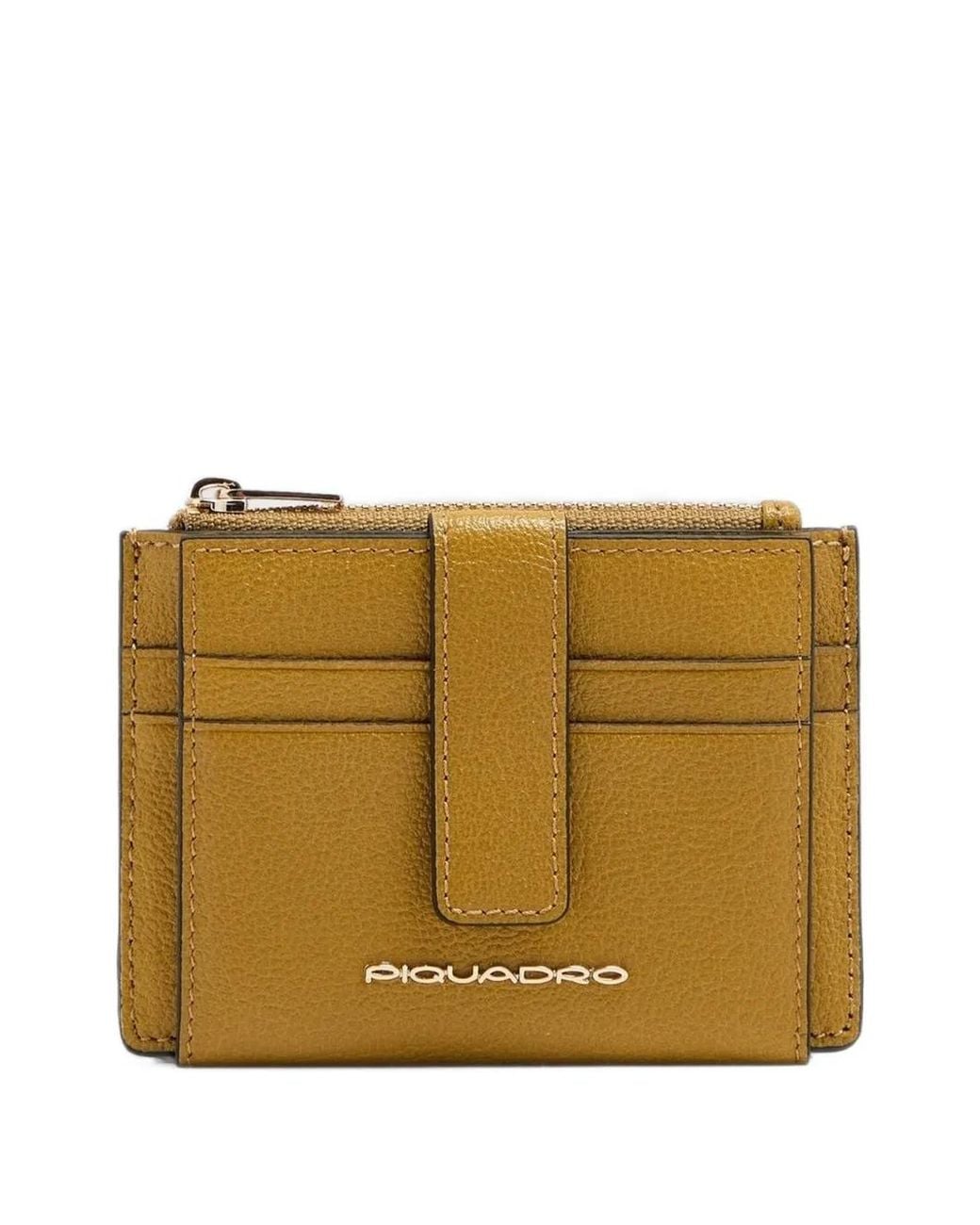Piquadro Natural Calf Leather Wallet 2 Card Slots & Rfid Protection