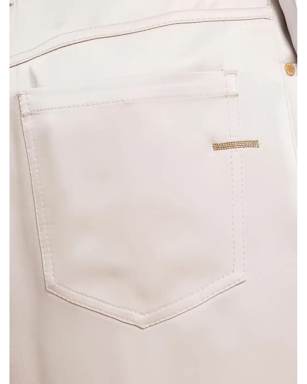 Brunello Cucinelli Natural Pocket-Detail Midi Skirt