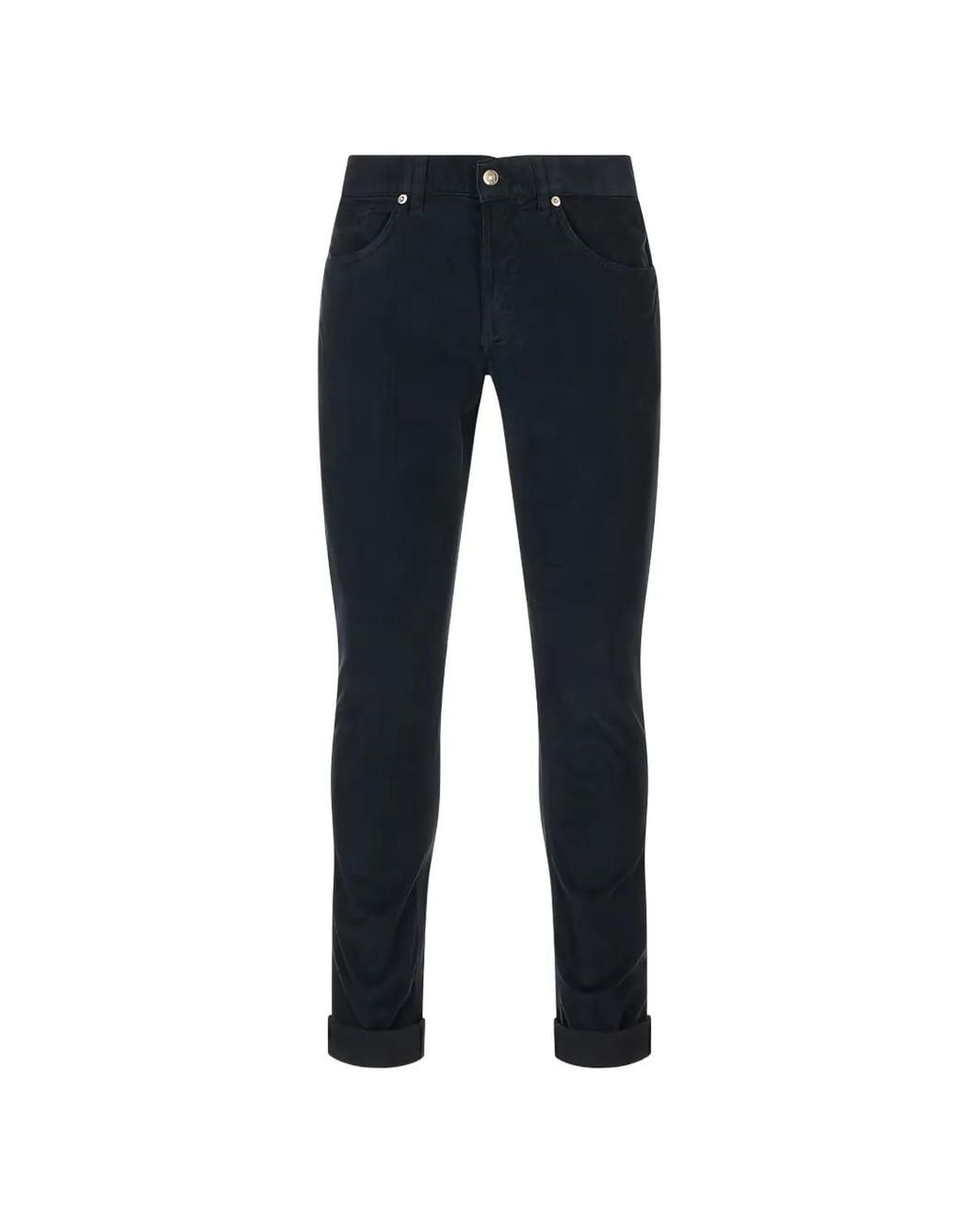 Dondup Blue Corduroy Slim-Fit Trousers for men