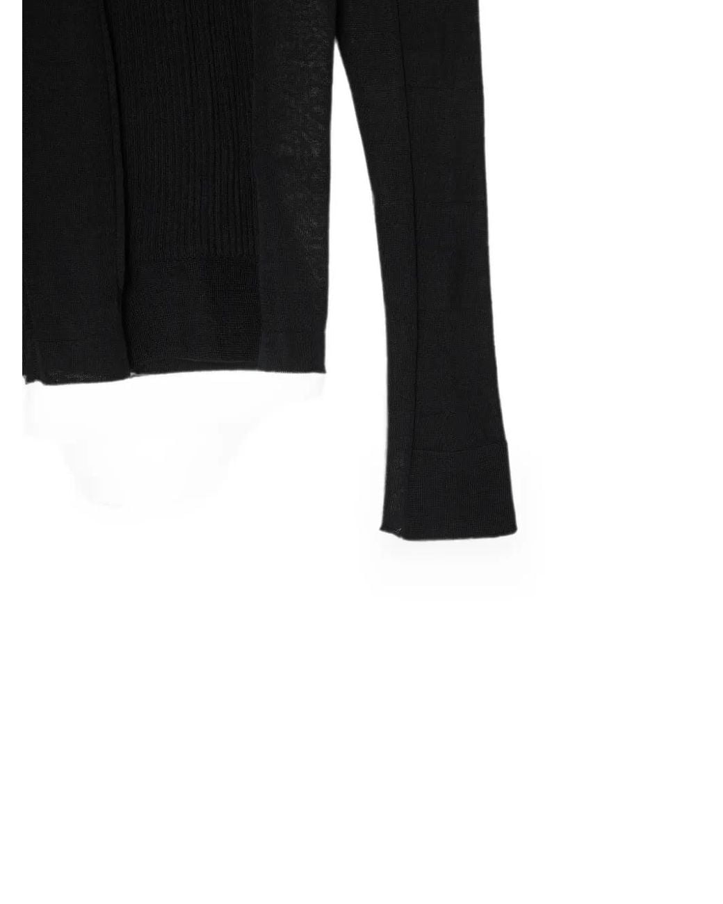 Marc Jacobs Black Sheer-Panelled Knit Long-Sleeve Top