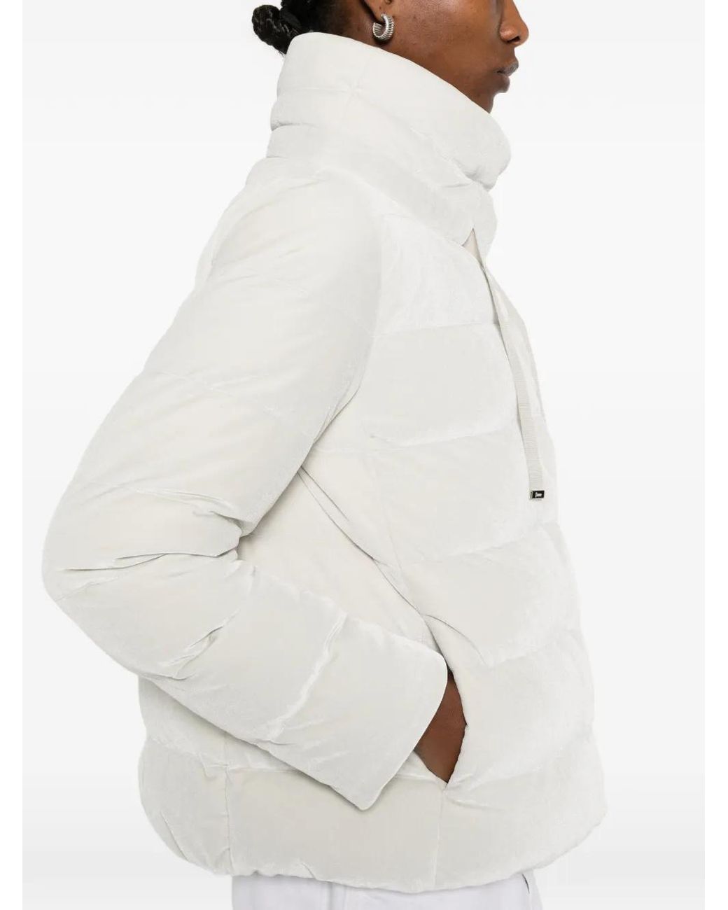 Herno White Funnel-Neck Puffer Jacket