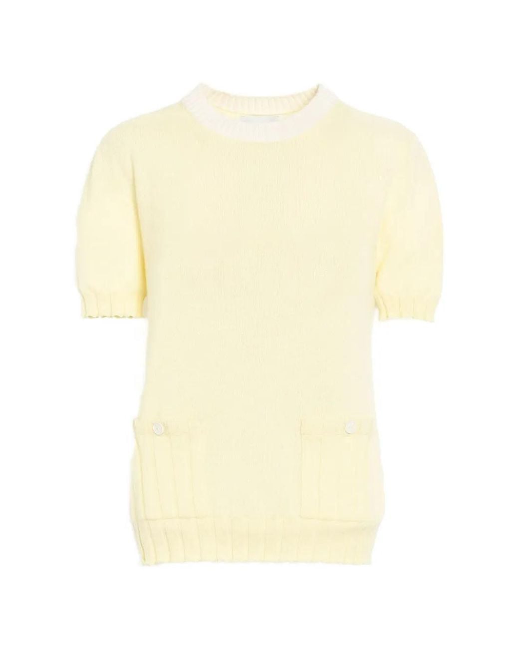 Barrie Yellow Ribbed Detail Top