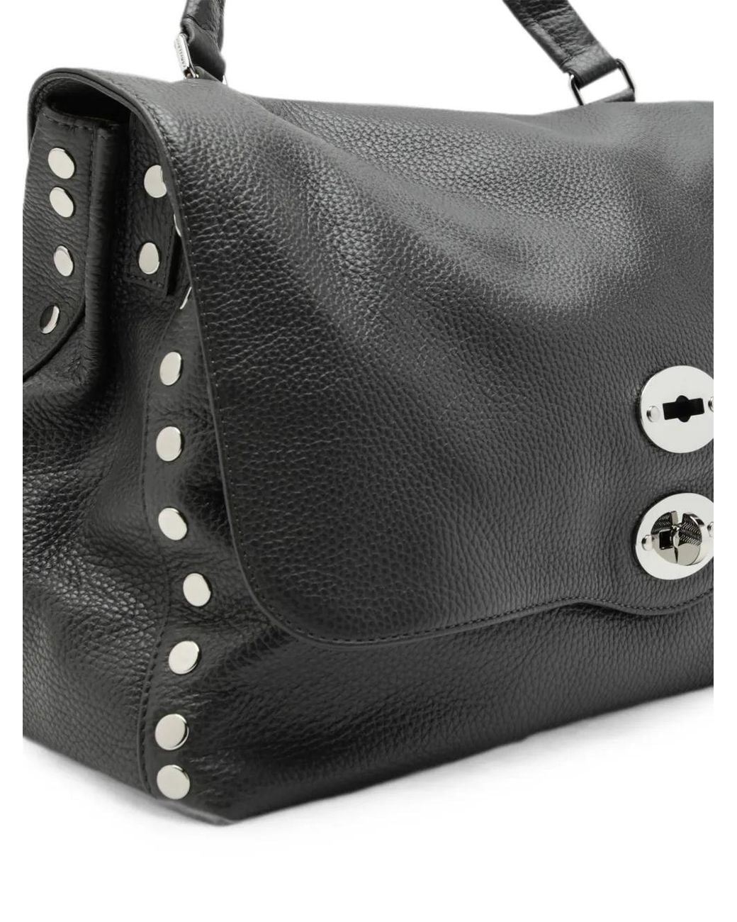 Zanellato Black Postina Stud-Embellished Cross Body Bag