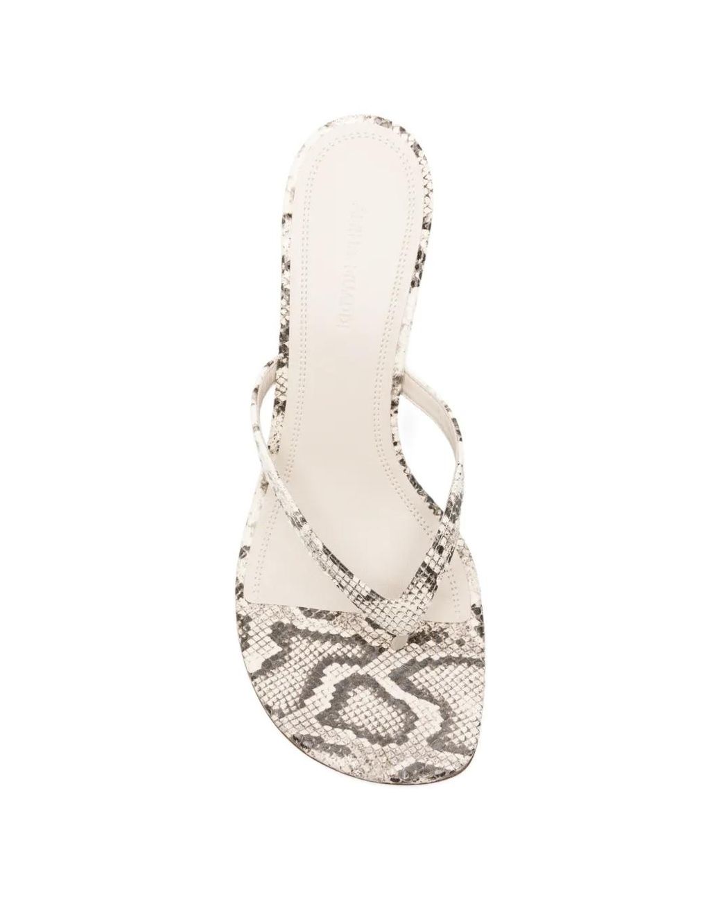 AMINA MUADDI White Juliette Thong Slippers 70 Matural Printed Snake