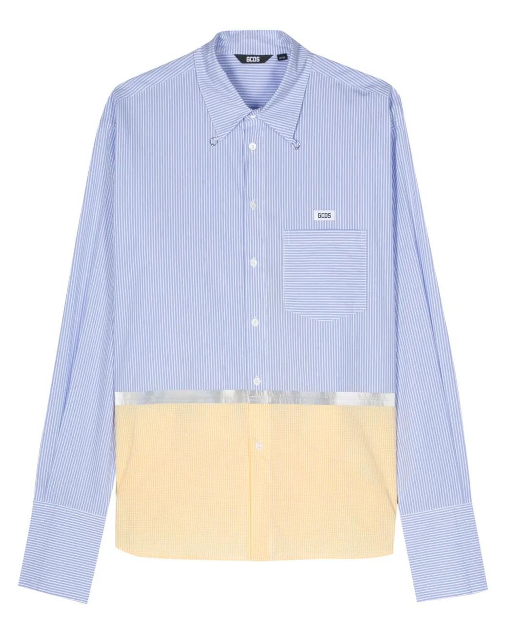 Gcds Blue Striped Shirt for men
