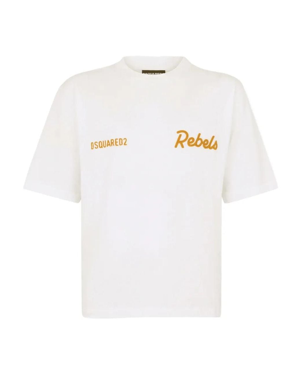 DSquared² White Cropped Cotton T-Shirt for men