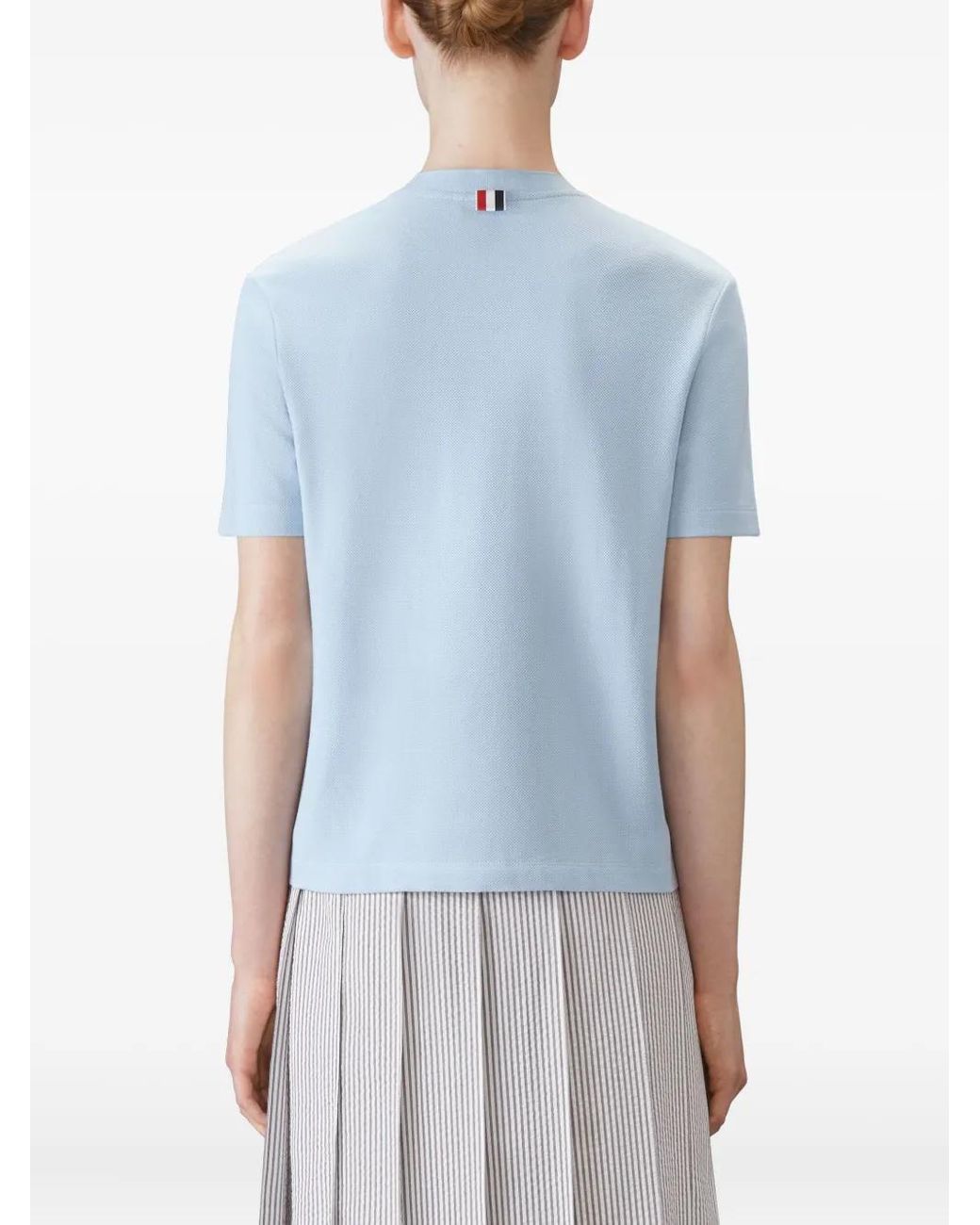 Thom Browne Blue Classic Pique 4-Bar Tee