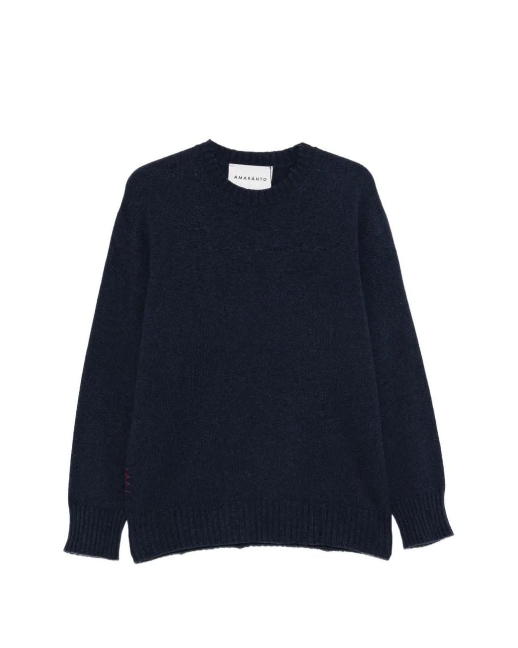 Amaranto Blue Ribbed-Knit Sweater for men