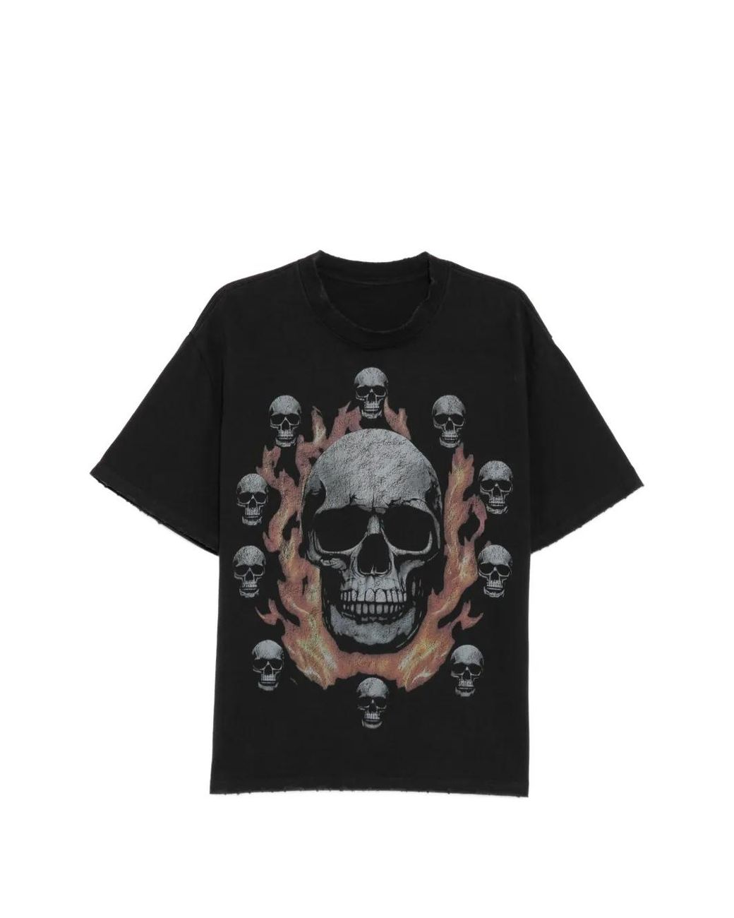 WARMAN Black Skull Printed T-Shirt for men