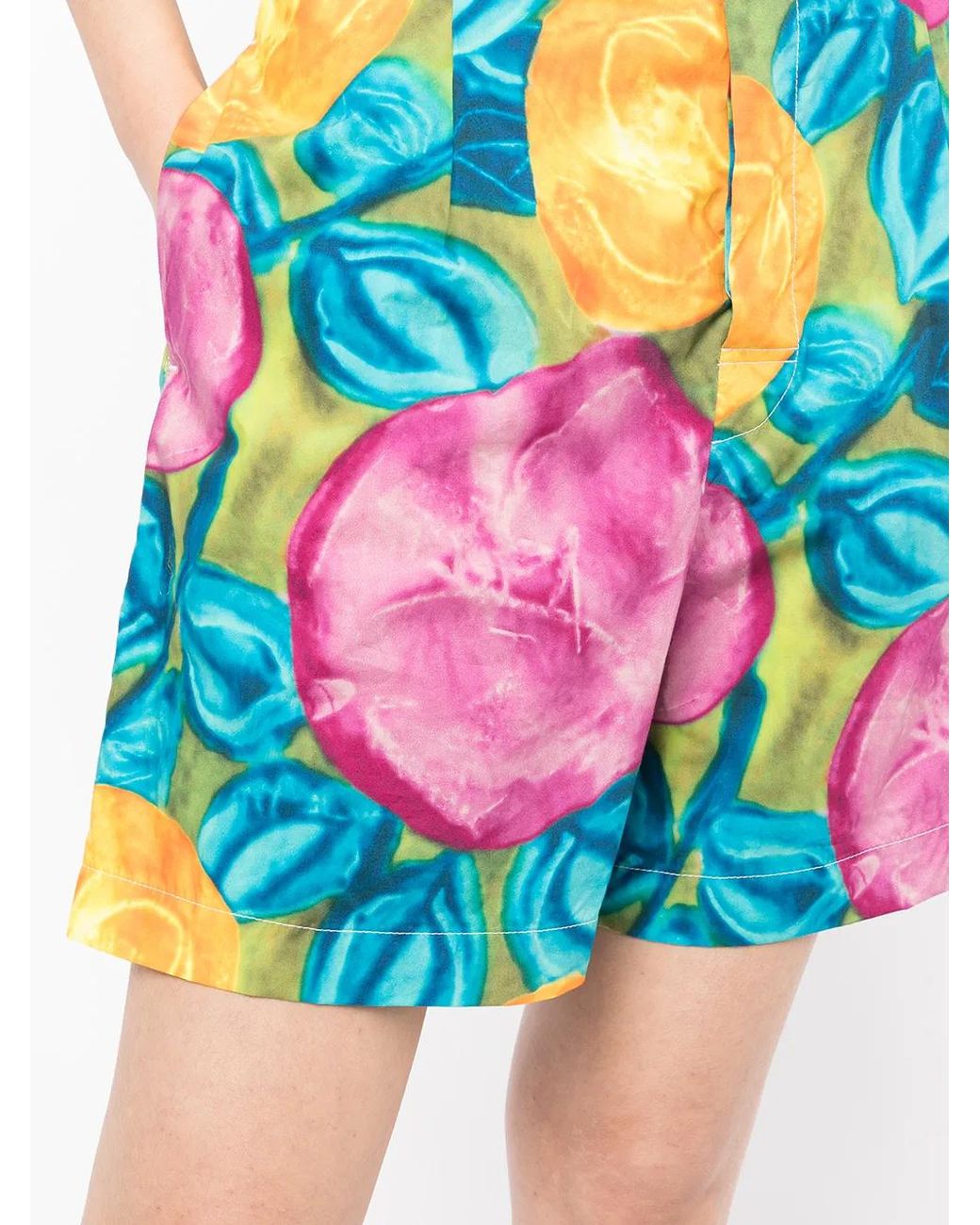 Marni Multicolor Floral-Print Belted-Waist Shorts