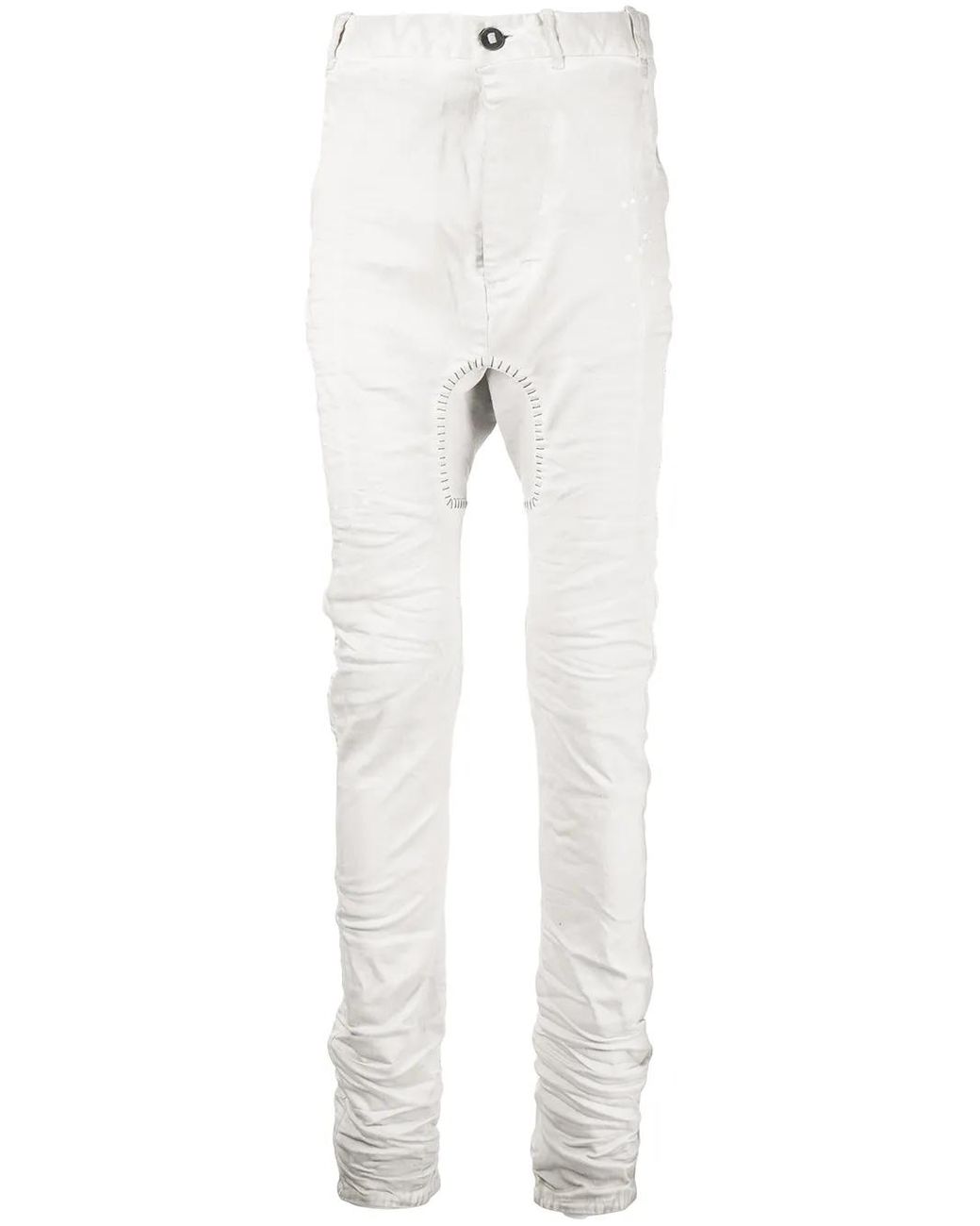 Boris Bidjan Saberi White Stitch-Detail Skinny-Cut Jeans for men