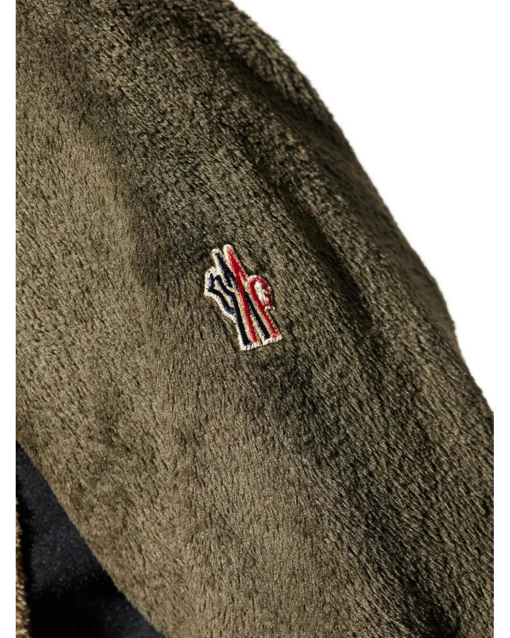 Moncler Green Polartec Zip-Up Sweatshirt for men