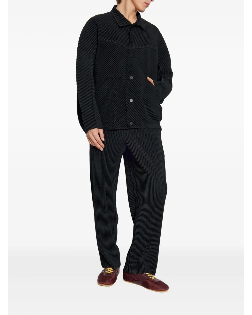 Homme Plissé Issey Miyake Black Pleated Trousers for men