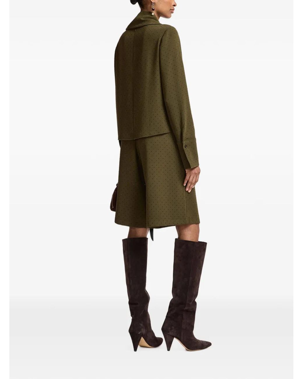 Essentiel Antwerp Green Haut Asymétrique À Ornements De Cristaux