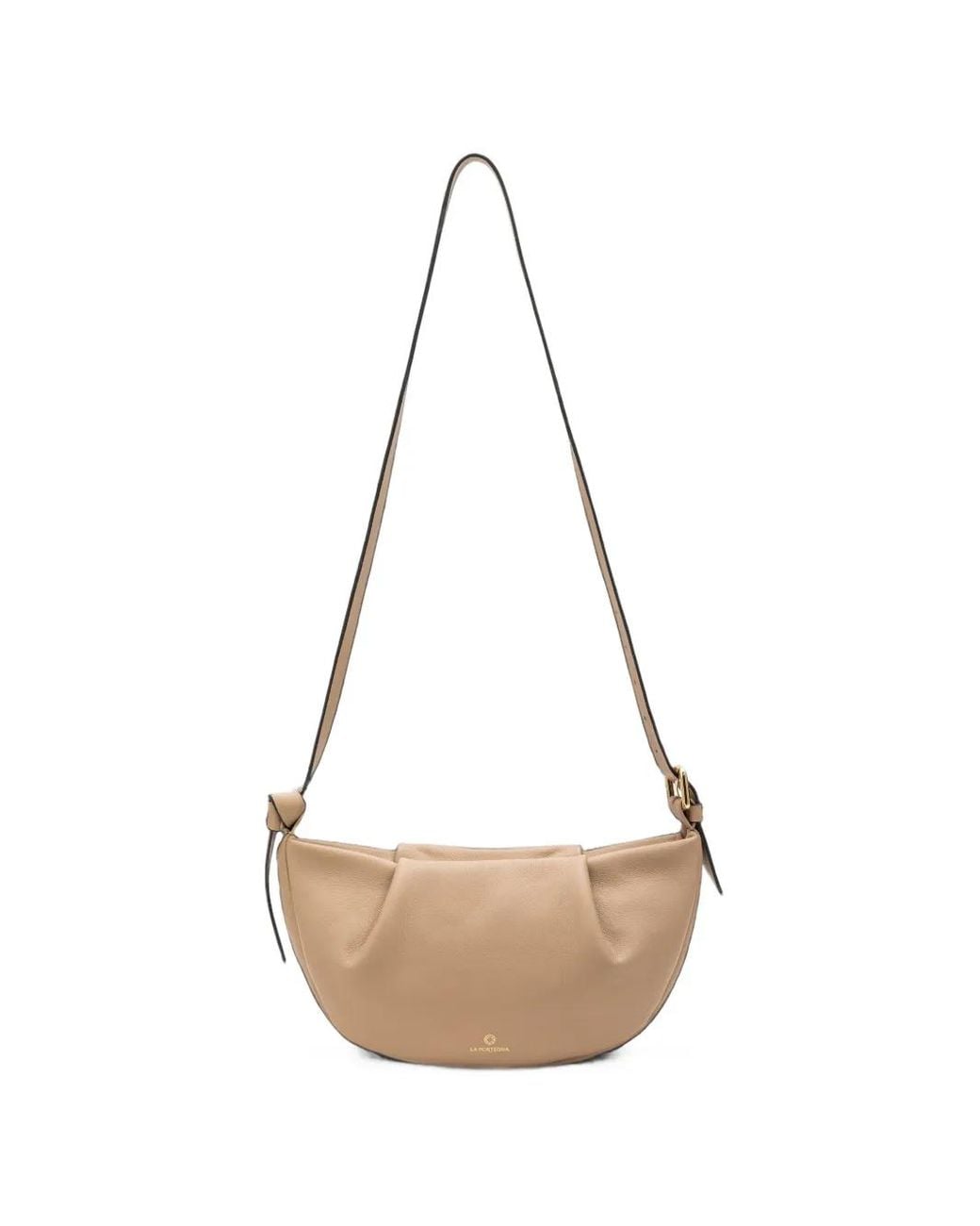La Portegna White Claudia Croissant Shoulder Bag