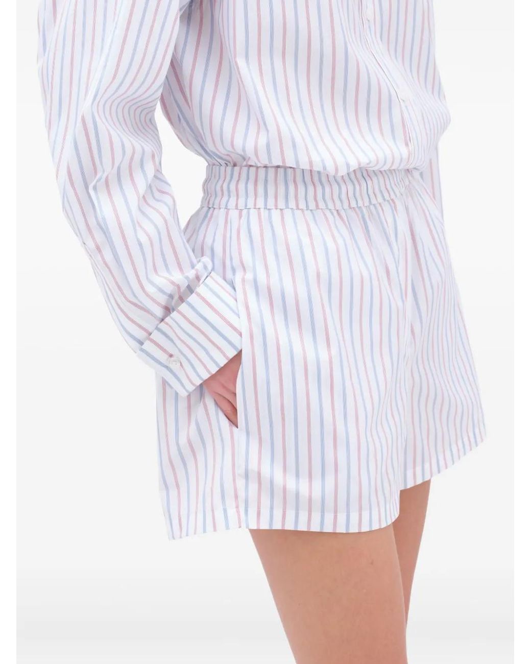 Bermudas A Rayas Con Bolsillo Lateral Remain de color White