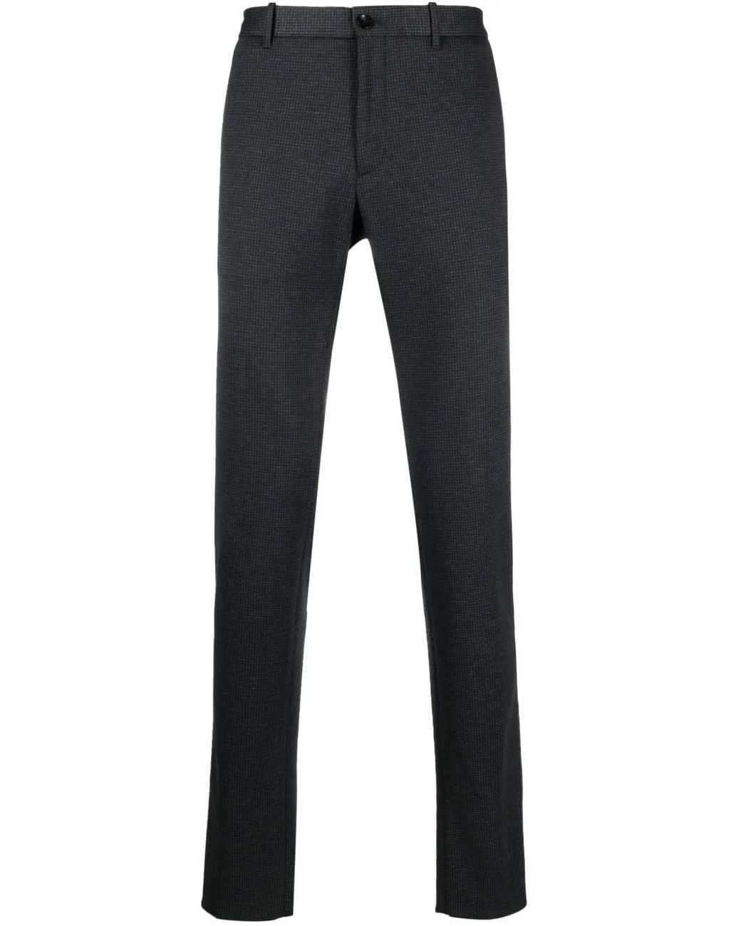 Incotex Blue Houndstooth-Pattern Tailored Trousers for men