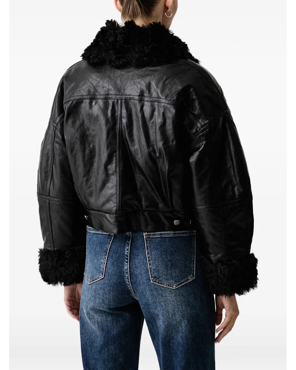 ELEH Black Cropped Zip-Up Jacket