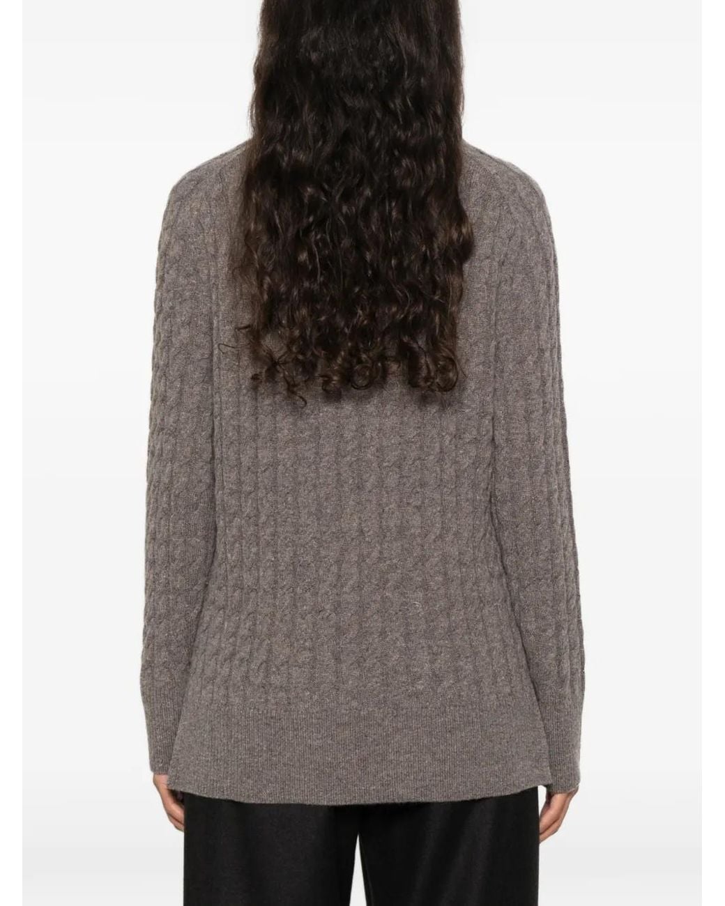 Gant Gray Wool Cable-Knit Sweater