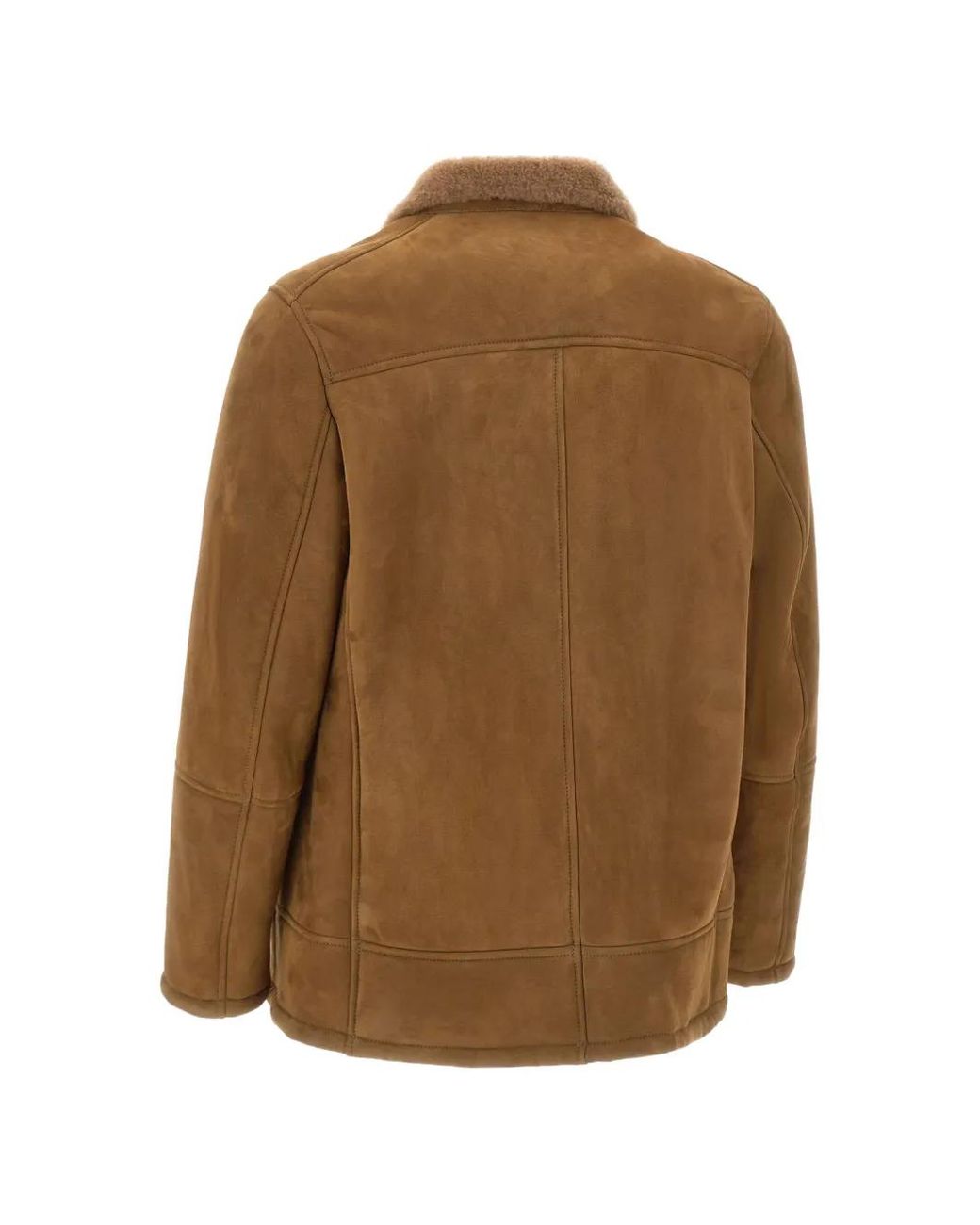 Volfagli Brown Double-Breasted Boboli Merinillo Jacket for men