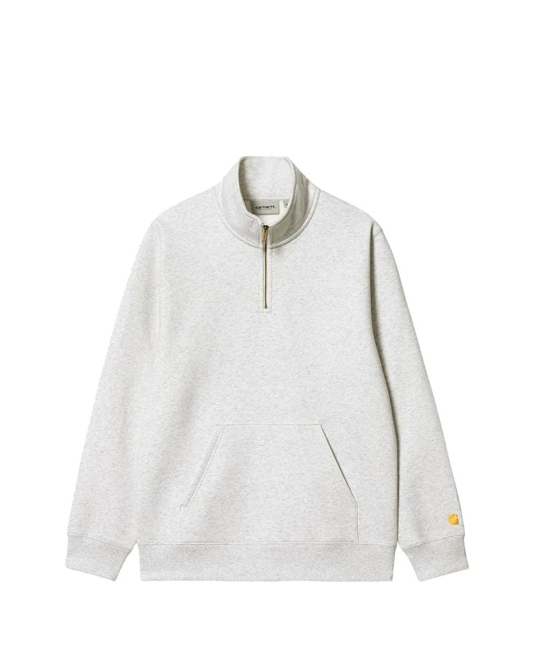 Carhartt White Pull Chase En Coton À Col Zippé for men