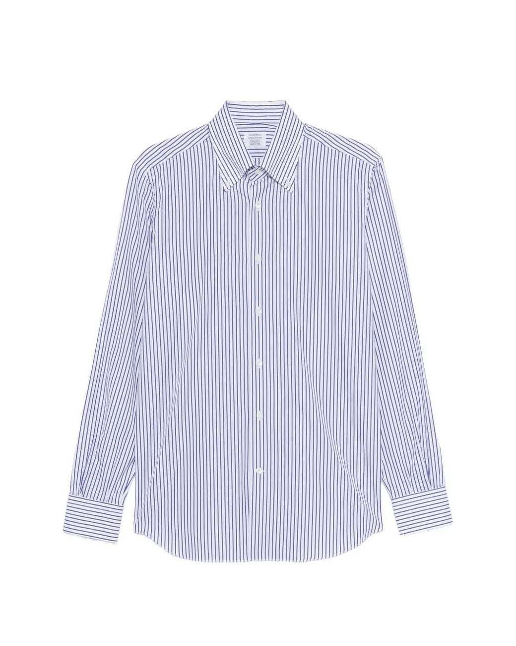 Mazzarelli Purple Striped Button-Down Shirt for men